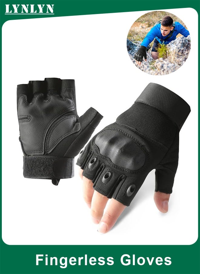 LYNLYN Fingerless Tactical Gloves, Palm Circumference 22–24 cm, Breathable Motorcycle and Outdoor Sports Gloves for Shooting, Cycling, Climbing, Hiking, Airsoft, Paintball, and Work - Image 1
